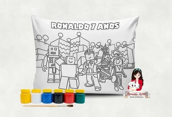 Almofada com Tinta para Colorir Roblox