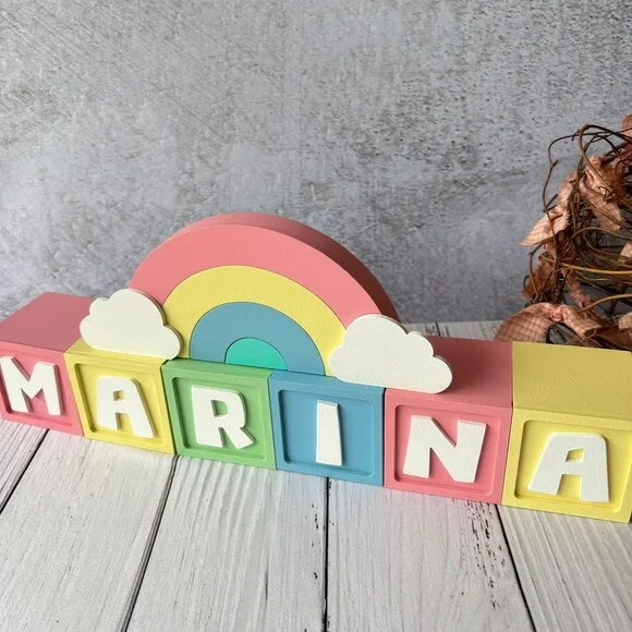 Candy Colors - Cubos 6x6cm Ts + Arco Íris. Decoração Bebê