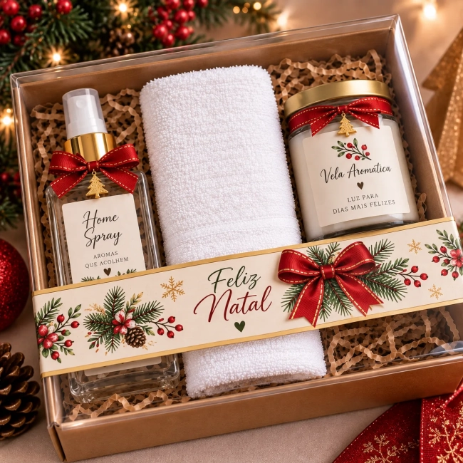Kit  Ambiente  Presente de Natal Personalizado
