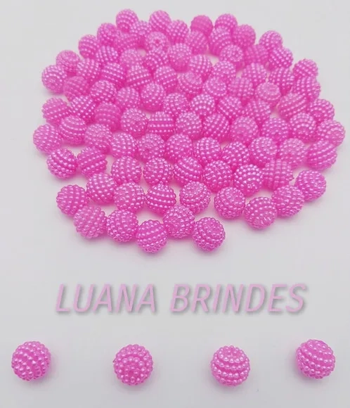 Pérolas Craqueladas Rosa - 10mm - pct c/ 50 unidades