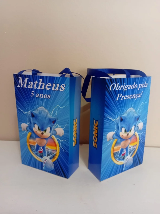 Sacolinhas Personalizadas Sonic para Lembrancinhas
