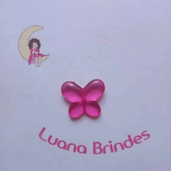 Borboleta Acrilica Pink Passante 2,5cm Pct 15 Unidade