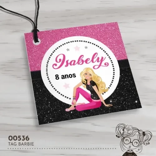 Tag Quadrada Barbie - 00536