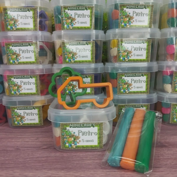 20 kit Massinha no Pote Personalizado - Minecraft - Trabalhamos com qualquer tema - Informar tema no chat