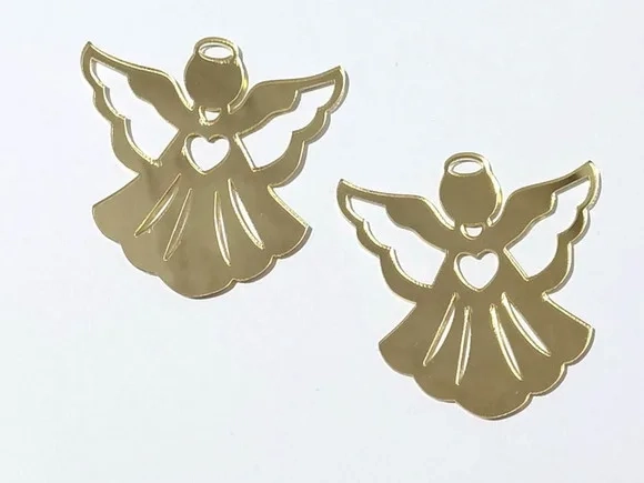 Aplique Anjo Acrílico Espelhado 5cm Pacote com 5 Unidades