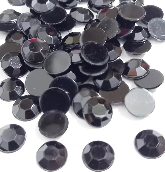 Chaton Redondo Preto 10mm Sextavado - 200 Unidades