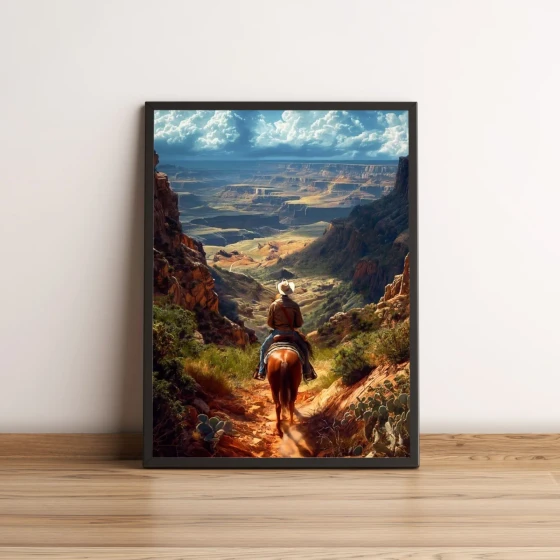 Quadro Cowboy no Desfiladeiro ao Entardecer 2662