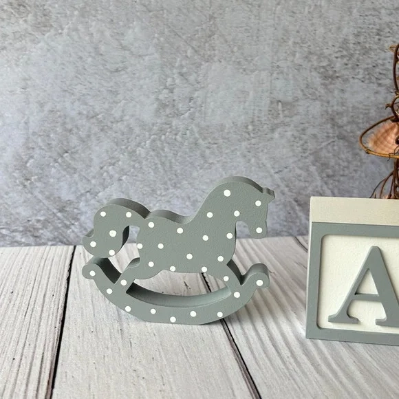 Cavalinho de Balanço + Cubo 6x6cm Ts Decoração Bebê