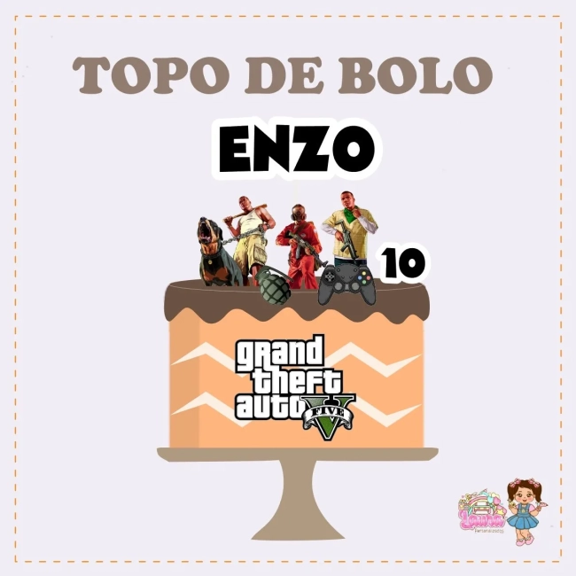 Kit Festa Só Um Bolinho JOGO GTA - Decoração de Festa