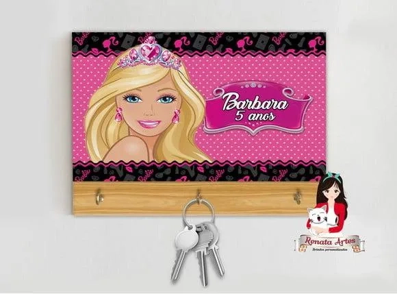 Porta Chaves Personalizado Barbie Nova