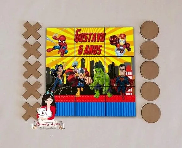 Jogo da Velha Personalizado Heróis Baby