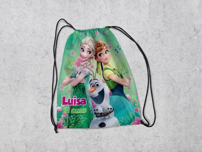 Mochilinha Personalizada para lembrancinhas Frozen e todos os temas