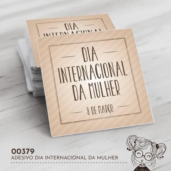 Adesivo Quadrado Dia Internacional Mulher - 00379