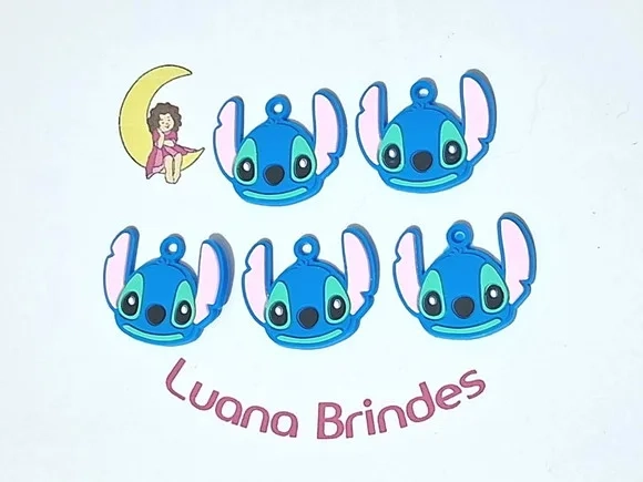 Pingente Stitch 2,5cm Emborrachado Pacote com 6 Unidades