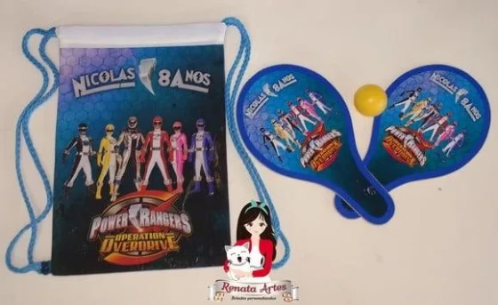 Mochila Ping Pong Tema Power Rangers Overdrive