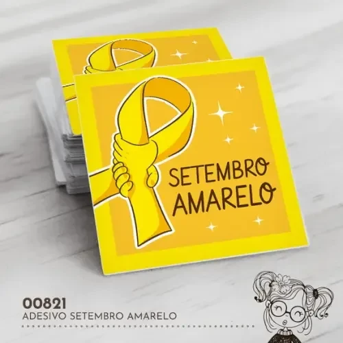 Adesivo Quadrado Setembro Amarelo - 00821