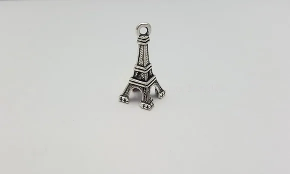 Pingente da Torre Eiffel Prata Velha de 1,9cm - 12 Unidade