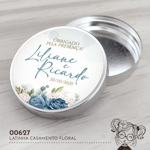 Latinha Adesivada Casamento Floral - 00627