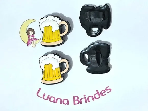 Pins para Tênis Copo de Chopp Emborrachado 6 Unidades