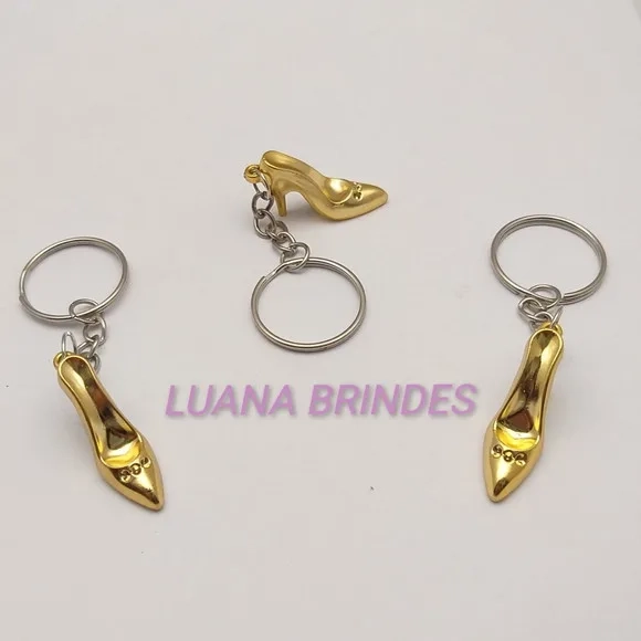 Chaveiro de Sapatinho de Abs Dourado Pct 6 Unidades
