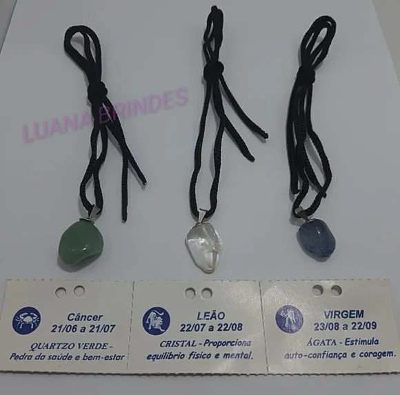 Colar com Pedras dos Signos - 3 unidades