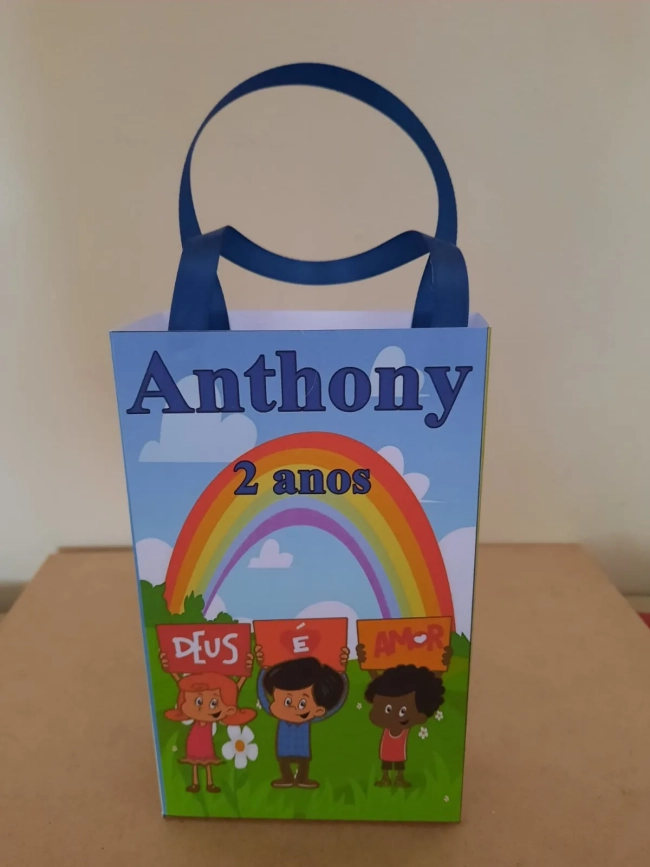 Sacolinhas Personalizadas 3 Palavrinhas para Lembrancinhas