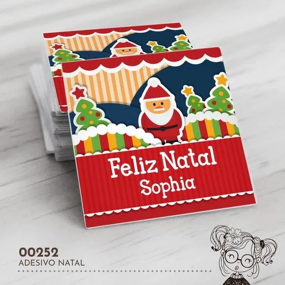 Adesivo Quadrado Natal - 00252