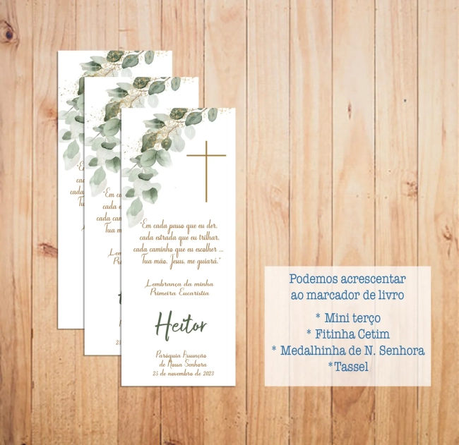 Lembrança Primeira Comunhão - Marcador Livro (15 un)