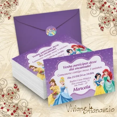 Convite Princesas Disney - 00150