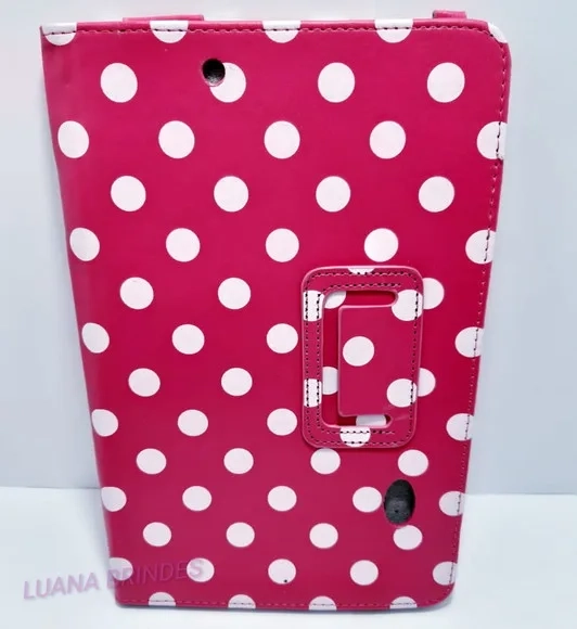 Capa Rosa de Couro para Tablet - 1 Unidade