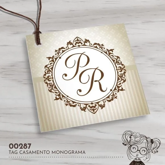 Tag Quadrada Monograma - 00287