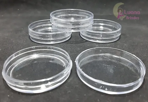 Latinha Transparente de Plástico 5,5cm Pacote 12 Unidades