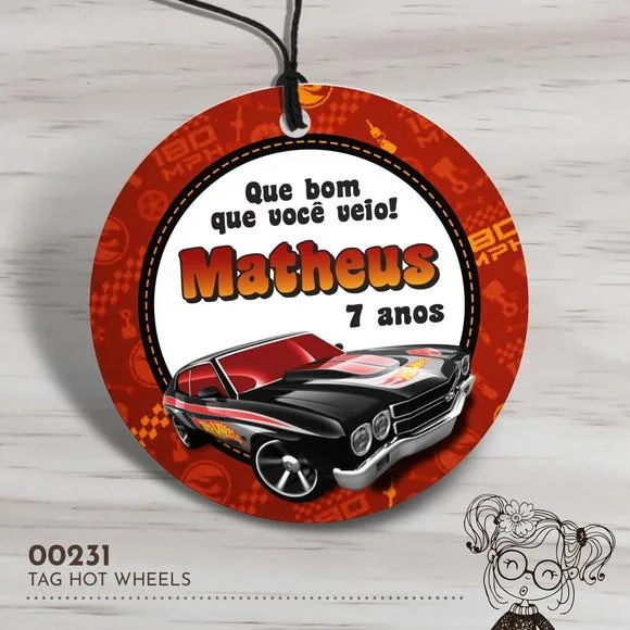 Tag Redonda Hot Wheels - 00231