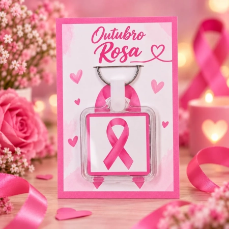 30 Unidades - Chaveiro Personalizado Lembrancinhas Outubro Rosa - Novembro Azul - Fazemos qualquer tema.