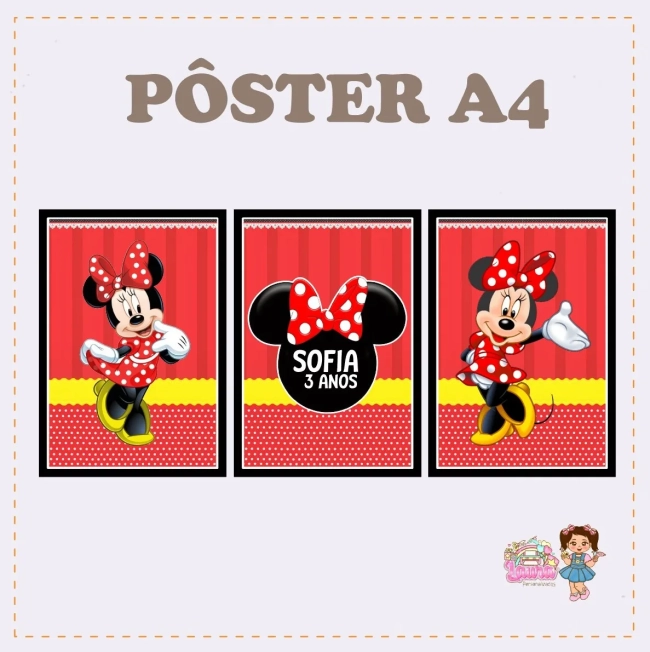 Kit Festa Só Um Bolinho MINNIE - Decoração de Festa