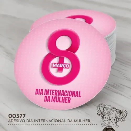 Adesivo Redondo Dia Internacional da Mulher - 00377