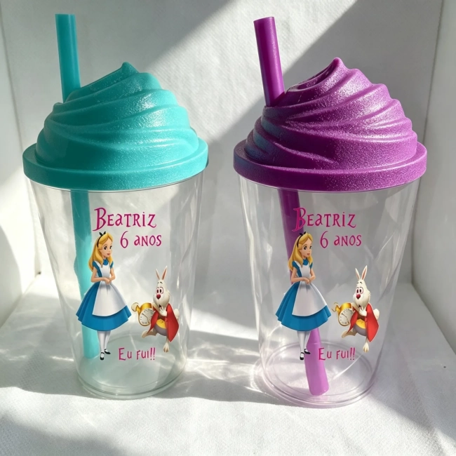 Copo Tampa Chantilly Personalizado da Alice no Pais das Marvilhas