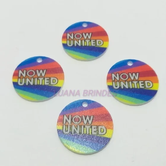 Pingente Now United de Acrílico U.V. - pct c/ 6 unid