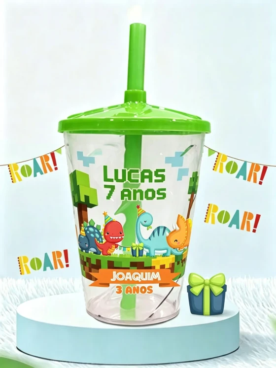 Copo Twister Personalizado Dinossauro Baby