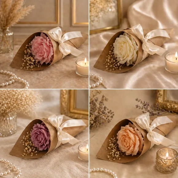 Vela Aromática Peônia/botão Rosa com Cartão