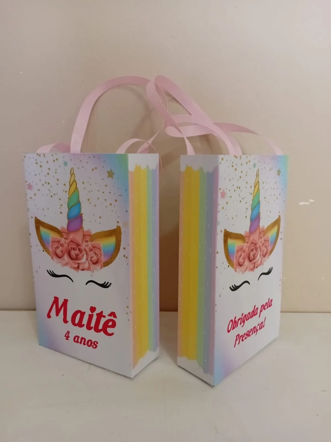 Sacolinhas Personalizadas Unicórnio para Lembrancinhas