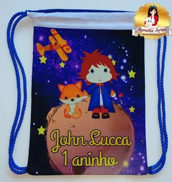 Mochila de Tecido Personalizada Pequeno Príncipe