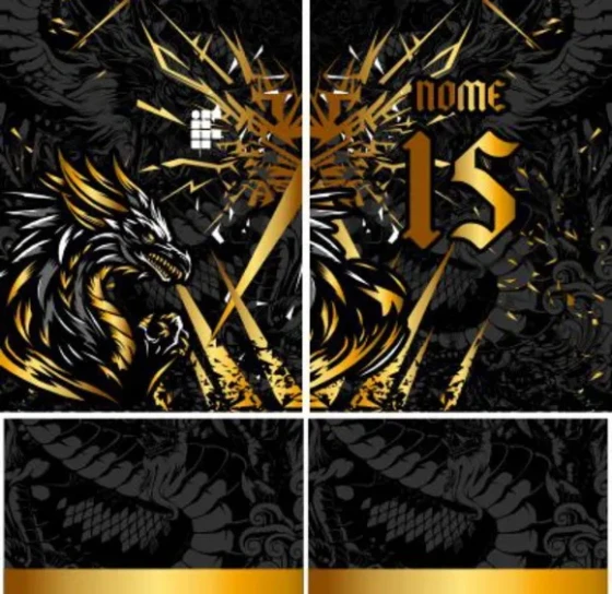 Arte Vetor Camisa Dragão Dourado Interclasse Mod-201