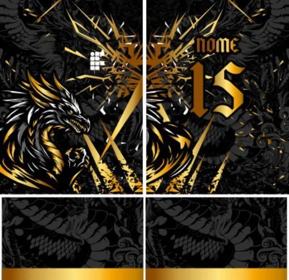 Arte Vetor Camisa Dragão Dourado Interclasse Mod-201