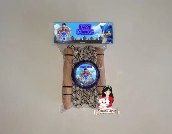 Kit Pula Corda + Ioiô Personalizado Sonic Filme 2020