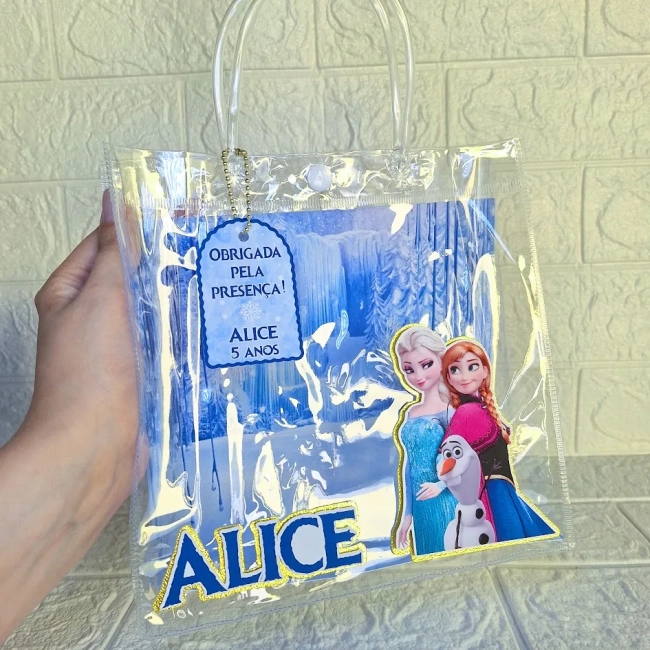 Sacola Pvc Transparente - Frozen