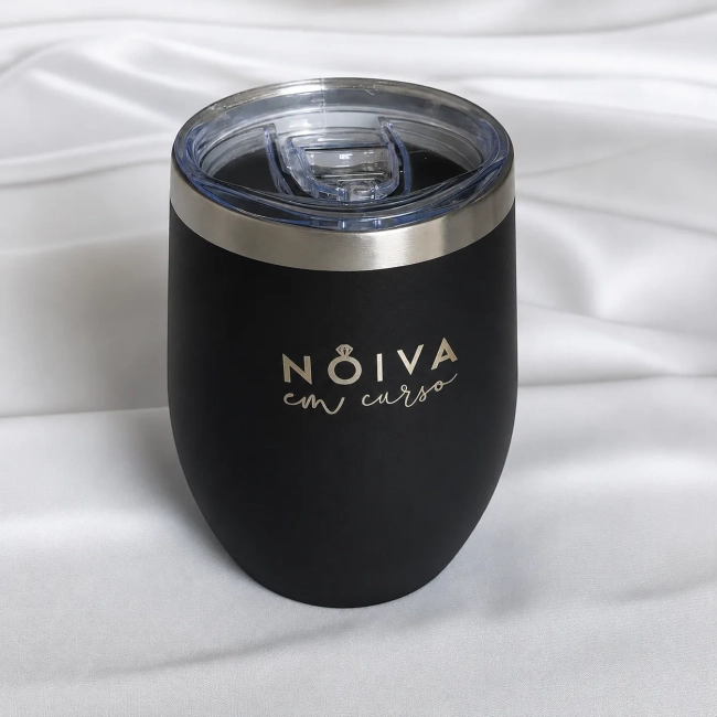 Copo Térmico Cuia Personalizado – 350 ml | Cor Preto