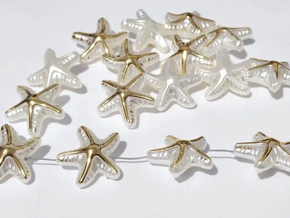 Estrela Fundo do Mar Perolada com Dourado Abs - 30 Unidades