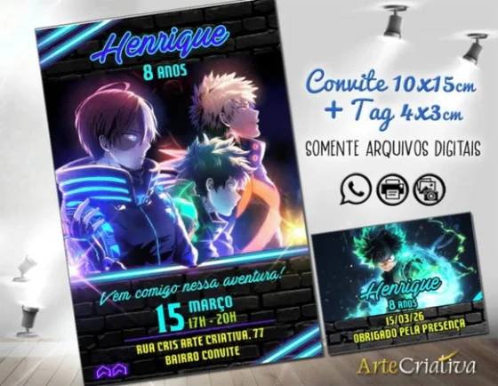 Convite Digital C/tag My Hero