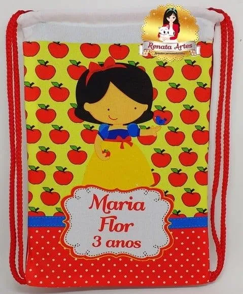 Mochila de Tecido Personalizada Branca de Neve Baby